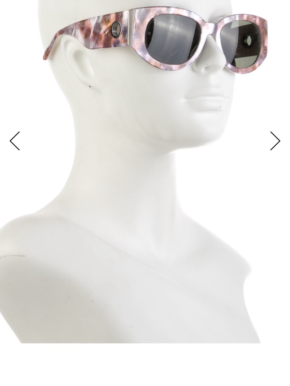 Linda Farrow Debbie Pink Marble Cat-Eye Sunglasses